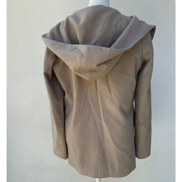Lan jaenicke Designer Cashmere Coat Sz.1 (0-2) Neutral Taupe Button Closure - Picture 5 of 10